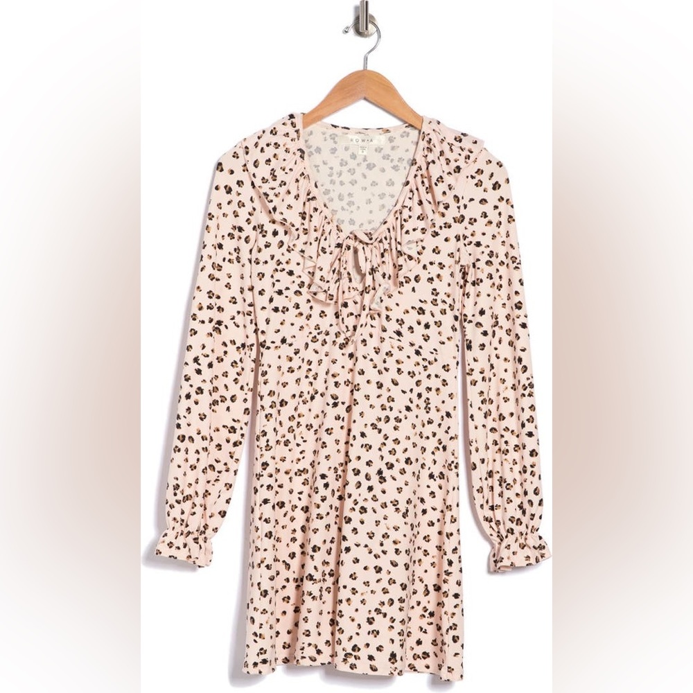 Leopard Print Ruffle Mini Dress
ROW A